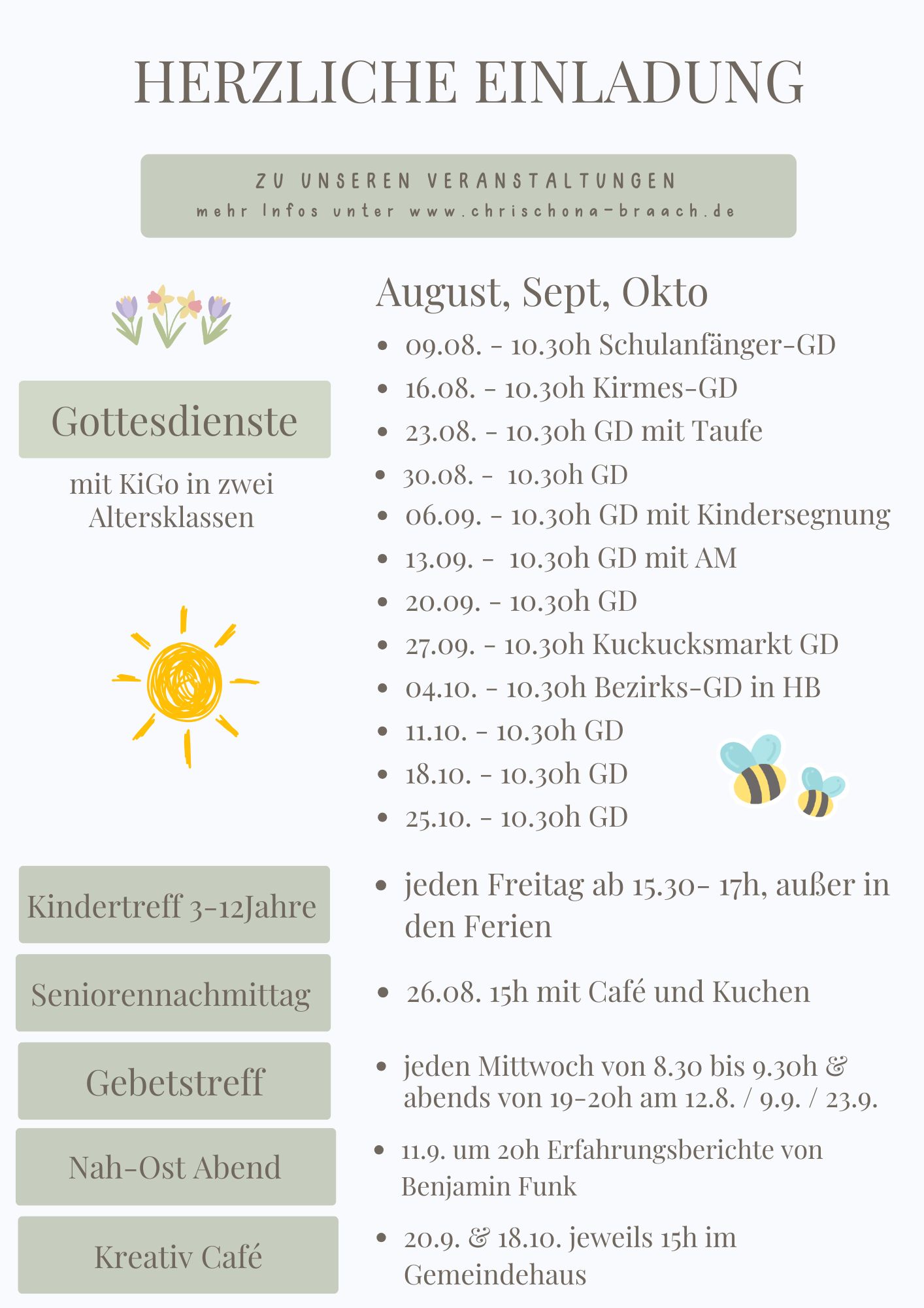Terminübersicht 2 Monate